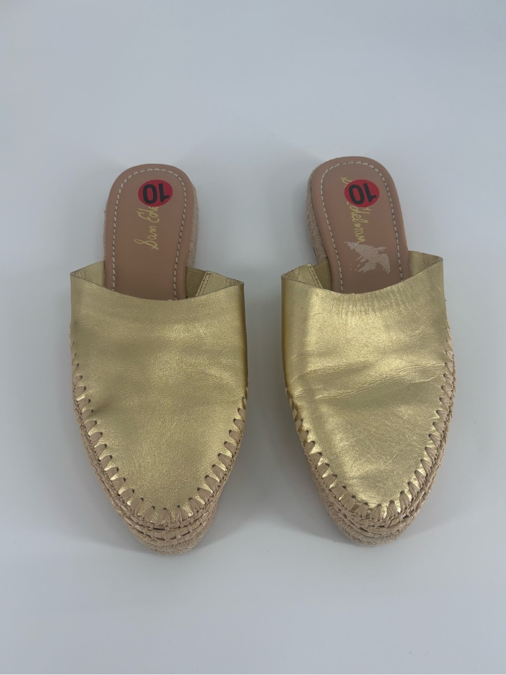Sam Edelman Austin Metallic Gold Slip-On Women’s Espadrille Mules